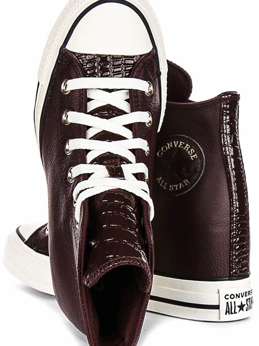 Converse All Star High Top Sneakers - Dark Brown and White